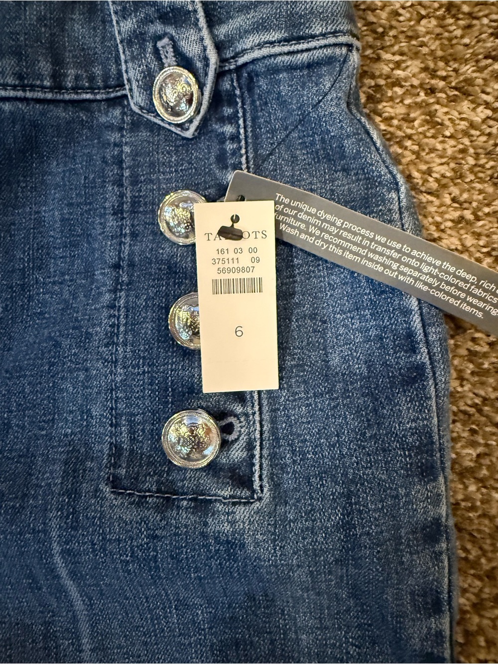 Talbots Medium Blue High-Rise Button-Front Ankle Jeans - Picture 6 of 7
